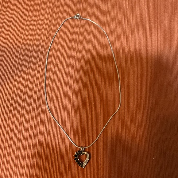 Sterling Silver with blue sapphire heart pendant. - Picture 5 of 6